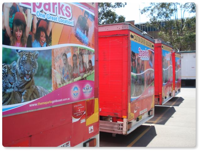 Signage on the back of Coca Cola trucks